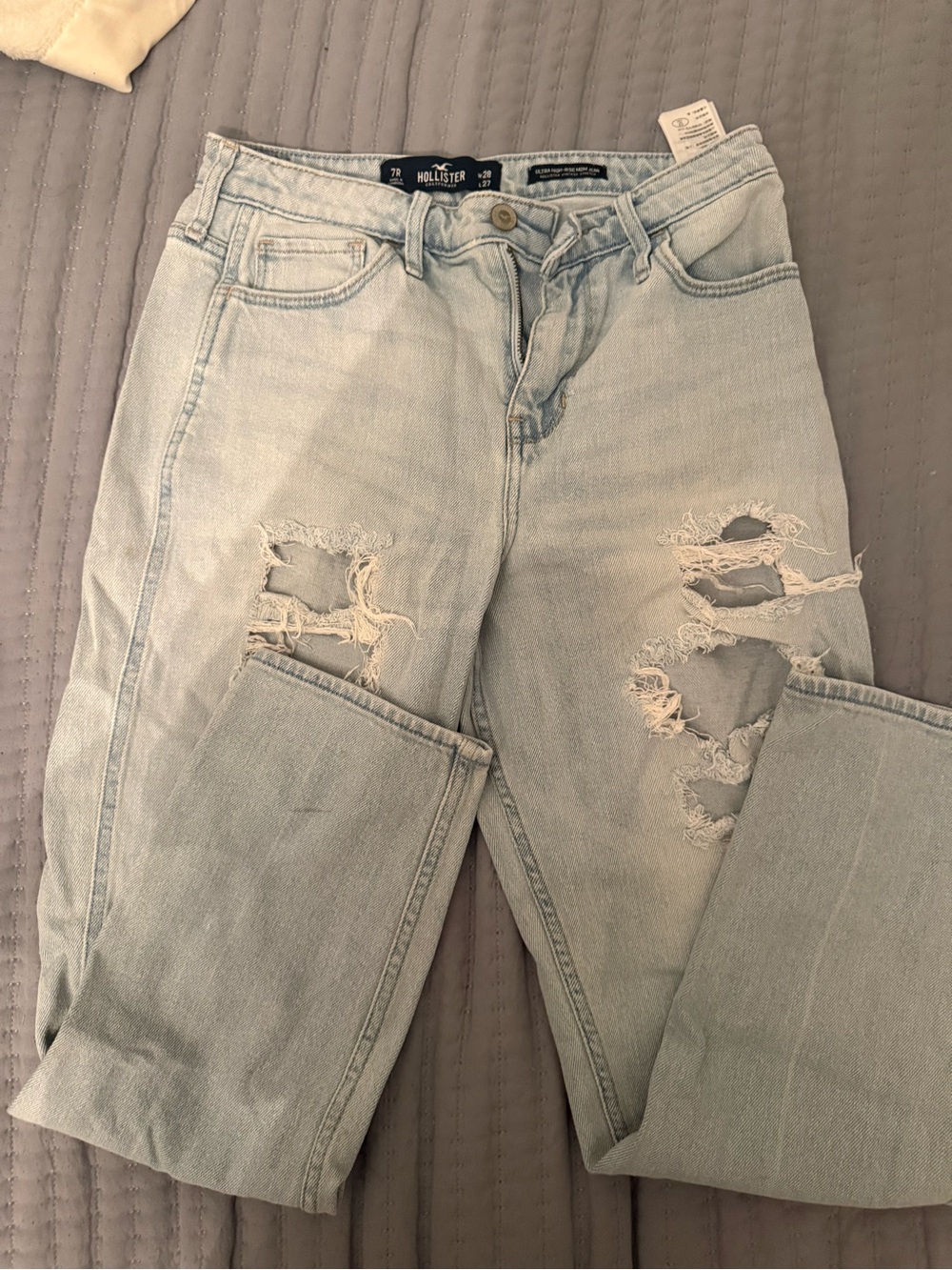 Hollister Light Blue Distressed Boyfriend Jeans